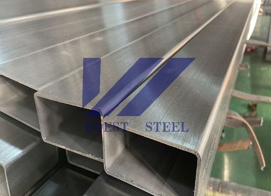100x50x5mm 180# HL Stainless Steel Box Section SS 304 Welded Pipe Rustproof